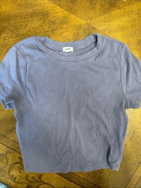 Garage Lavender Ribbed Crewneck Short Sleeve Top